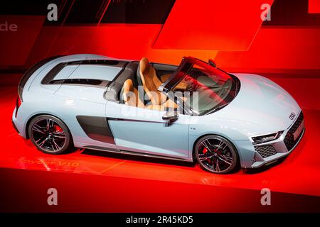 Frankfurt Am Main, Deutschland. 10. September 2019. Frankfurt International Motor Show 2019, IAA, Internationale Automobil Messe: Audi R8 Spyder V10. Kredit: Christian Lademann Stockfoto