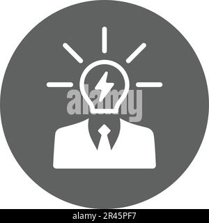 Brainstorming, Ideensymbol. Kommerzielle Verwendung, gedruckte Dateien und Präsentationen, Werbematerialien, Web oder jede Art von Konstruktionsprojekt. Stock Vektor