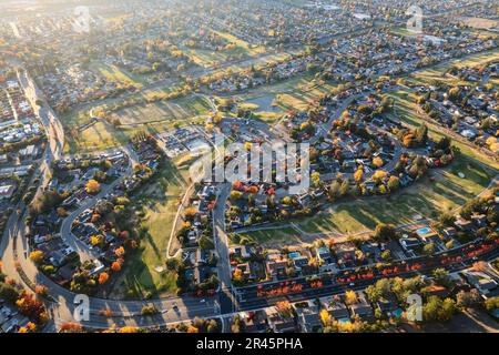 Die Stadt San Ramon in der East Bay Region von San Francisco, Kalifornien, aus der Vogelperspektive Stockfoto