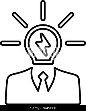 Brainstorming, Ideensymbol. Kommerzielle Verwendung, gedruckte Dateien und Präsentationen, Werbematerialien, Web oder jede Art von Konstruktionsprojekt. Stock Vektor