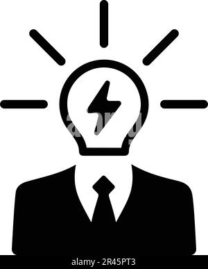 Brainstorming, Ideensymbol. Kommerzielle Verwendung, gedruckte Dateien und Präsentationen, Werbematerialien, Web oder jede Art von Konstruktionsprojekt. Stock Vektor