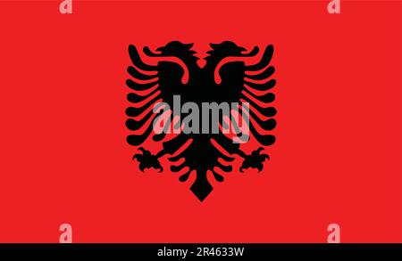 Design Der Albanischen Flagge Stock Vektor