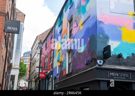 Wandmalereien am Bridlesmith Gate in Nottingham City, Nottinghamshire England Großbritannien Stockfoto