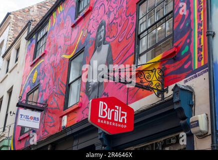 Wandmalereien am Bridlesmith Gate in Nottingham City, Nottinghamshire England Großbritannien Stockfoto