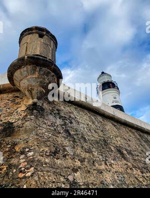 Der historische Leuchtturm von Barra in Salvador Bahia, Brasilien Stockfoto