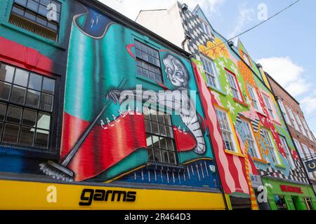 Wandmalereien am Bridlesmith Gate in Nottingham City, Nottinghamshire England Großbritannien Stockfoto