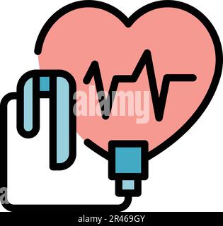 Symbol Arzt-Defibrillator. Outline Doctor-Vektorsymbol für Web-Design isoliert auf weißem Hintergrund, flach Stock Vektor