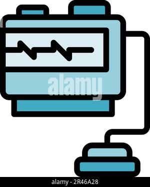 Symbol für Herzschrittmacher. Umriss-Pacemaker-Vektorsymbol für Webdesign isoliert auf weißem Hintergrund, flach Stock Vektor