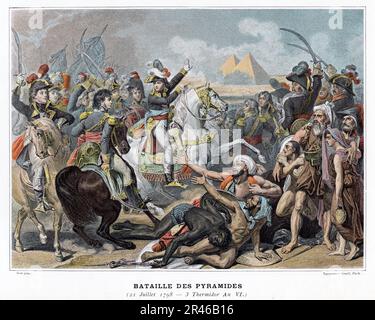 campagne des Francaise: bataille des Pyramides 21 Juillet 1798 - Révolution Francaise Stockfoto