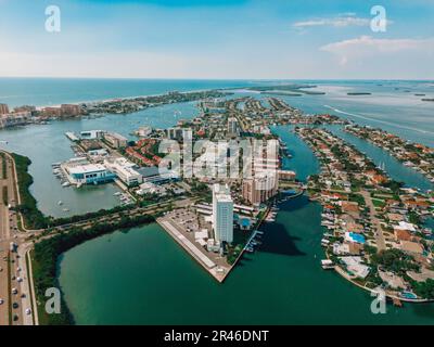 Luftaufnahme der Hafen von Miami, Florida, USA Stockfoto