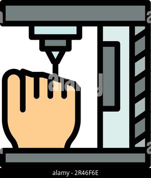 Symbol für Implantatbioprinting. Kontur Implantat Bioprinting Vektorsymbol für Webdesign isoliert auf weißem Hintergrund flach Stock Vektor