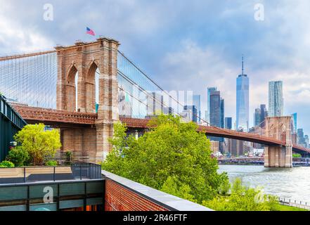 Brooklyn Bridge Brooklyn, New York City, NY, Vereinigte Staaten von Amerika Stockfoto