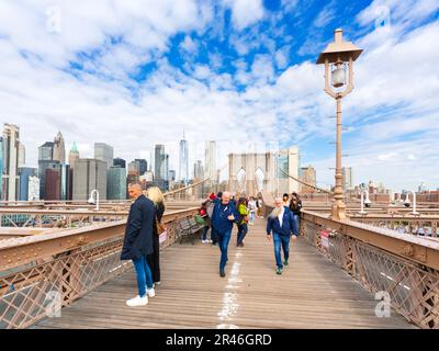 Brooklyn Bridge Brooklyn, New York City, NY, Vereinigte Staaten von Amerika Stockfoto