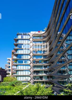 Architektur aus der Highline, dem Public Elevated New York City Park, Chelsea, Meatpacking District, Manhatten, New York City, NY, United Stat Stockfoto