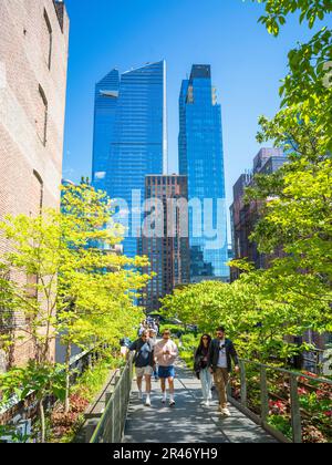 Die Highline, Public Elevated New York City Park, Chelsea, Meatpacking District, Manhatten, New York City, NY, Vereinigte Staaten von Amerika Stockfoto