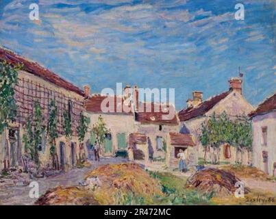 Une Cour aux Sablons – Alfred Sisley Stockfoto