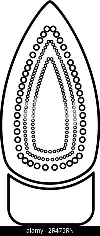 Eisen Bügelsohle flatiron Konturliniensymbol schwarze Farbe Vektor Abbildung dünnes, flaches Bild einfach Stock Vektor