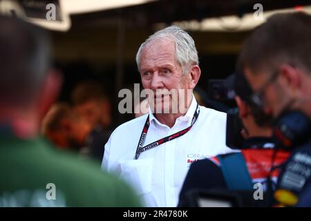 Montecarlo, Monaco. 26. Mai 2023. Helmut Marko ehemaliger professioneller Rennfahrer und derzeitiger Berater von Red Bull, Leiter der Fahrerentwicklung von Red Bull während des Monaco GP, 25-28. Mai 2023 in Montecarlo, Formel-1-Weltmeisterschaft 2023. Kredit: Unabhängige Fotoagentur/Alamy Live News Stockfoto