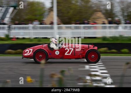 James Wood, Aston Martin Ulster, Trofeo Nuvolari, ein zwanzig-Minuten-Rennen für Sportwagens, das bis 1939, Goodwood 80. Mem, antrat Stockfoto