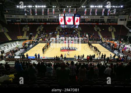 Am 25 2023. Mai spielen Windsor Ontario Canada und der Windsor Express ihr letztes NBLC-Spiel auf der WFCU-Arena. Windsor Express. Luke Durda/Alamy Stockfoto