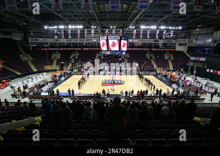 Am 25 2023. Mai spielen Windsor Ontario Canada und der Windsor Express ihr letztes NBLC-Spiel auf der WFCU-Arena. Windsor Express. Luke Durda/Alamy Stockfoto