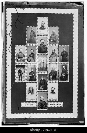 Union Martyrs - Beere, Jas. R. McPherson, Alex. Hayes, Ransom, Buford, J. Sedgwick, D. Russell, Geo Stone, N. Lyon, O.M. Mitchell, E.V. Sumner, Wadsworth, Richardson, Stevens, Kearney, J.J. Stockfoto