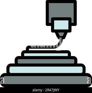 Symbol für Bioprinting von Krankheiten. Outline Disease Bioprinting Vektorsymbol für Webdesign isoliert auf weißem Hintergrund Farbe flach Stock Vektor