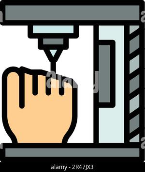 Symbol für Implantatbioprinting. Kontur Implantat Bioprinting Vektorsymbol für Webdesign isoliert auf weißem Hintergrund flach Stock Vektor