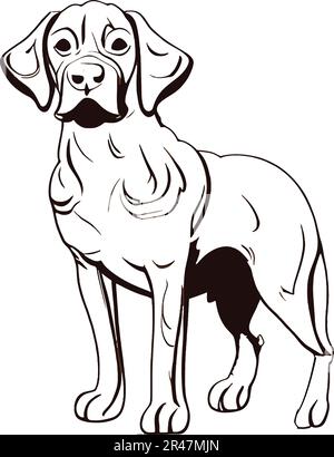 Die Vektordatei „Dog Outline Coloring Book“ ist eine tolle Ressource für Begeisterte, Kinder und Lernmaterialien. Stock Vektor