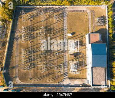 Eine Luftaufnahme einer Baustelle Stockfoto