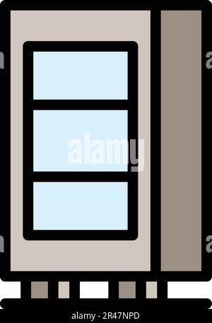 Symbol für elektronische Getränkeautomat. Umriss Vektorsymbol für elektronische Getränkeautomaten für Webdesign isoliert auf weißem Hintergrund, flach Stock Vektor