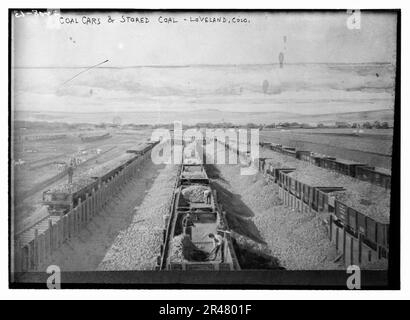 Entladen der Zuckerrüben von Waggons, Loveland, Colorado Stockfoto