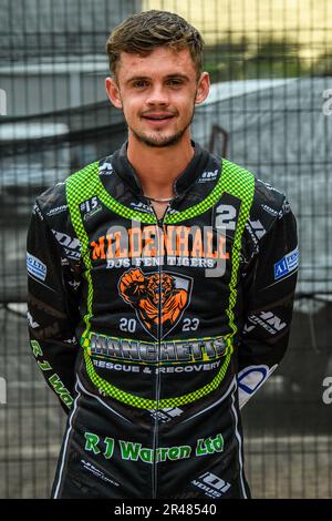 Josh Warren - Mildenhall Manchettes Fen Tigers während des Spiels der National Development League zwischen Belle Vue Colts und Mildenhall Fens Tigers im National Speedway Stadium, Manchester, am Freitag, den 26. Mai 2023. (Foto: Ian Charles | MI News) Guthaben: MI News & Sport /Alamy Live News Stockfoto