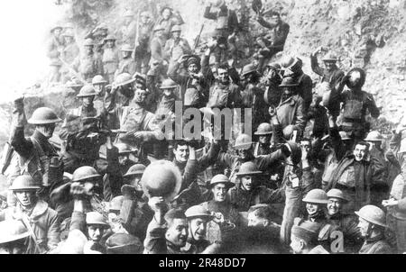 U.S. 64. Regiment feiern den Waffenstillstand Stockfoto