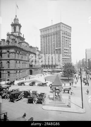 Rathaus und Majestic Building, Detroit, Michigan, zwischen 1900 und 1910. Stockfoto