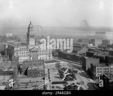 Östlich vom Majestic Building, Detroit, Michigan, zwischen 1902 und 1910. Stockfoto