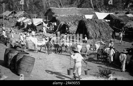 Szene im Dorf Abra, zwischen 1880 und 1897. Stockfoto