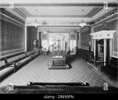 East Blue Lodge Room, Freimaurertempel, Detroit, zwischen 1900 und 1910 Uhr. Stockfoto