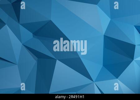 Blauer niedriger Polyhintergrund 3D Renderfarbe Stockfoto