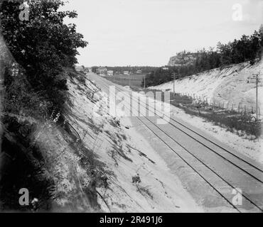 Camp Douglas nähert sich dem Lager, zwischen 1880 und 1899. Stockfoto