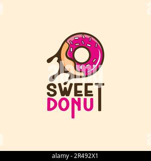 Donut-Logo, Kuchen, Süßigkeiten und Business-Logo-Design in Vektorvorlage Stock Vektor