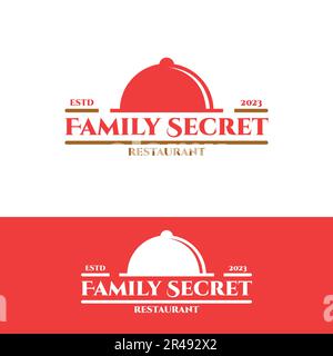 Familiengeheimnis Restaurant Food Logo minimalistisch und Business Logo Design Stock Vektor