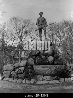 Statue von Captain Parker, Lexington, Massachusetts, c1902. Stockfoto