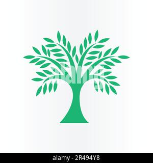 Grünes Baumlogo. Symbol für Vektorbaum. Naturlogo Stock Vektor