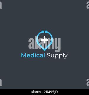 Medical Mart Logo, medizinisches, menschliches, minimalistisches und Business Logo Design Stock Vektor