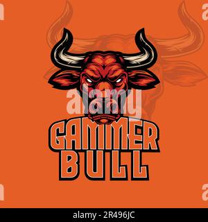 Gamer-Bull-Sport-Logo in Vektorvorlage Stock Vektor