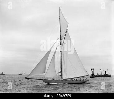 Shamrock I vor dem Start, 17. Oktober '99, c1899. Stockfoto