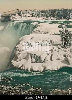 American Falls von Goat Island, Ca 1900. Stockfoto