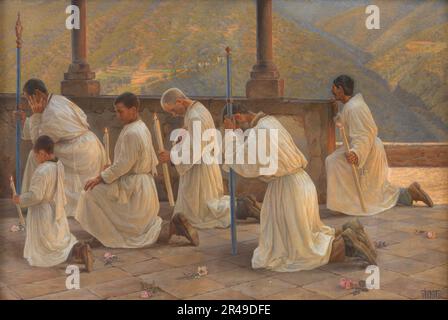 Beten um Regen, Prozession in den Apenninen, 1895. Stockfoto