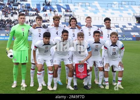 San Juan, Argentinien, 26. Mai 2023, Team der Vereinigten Staaten vor dem Spiel der dritten Runde der Gruppe B für die FIFA-Weltmeisterschaft U20 im Bicentenario Stadium (Foto: Néstor J. Beremblum) Stockfoto